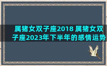 属猪女双子座2018 属猪女双子座2023年下半年的感情运势